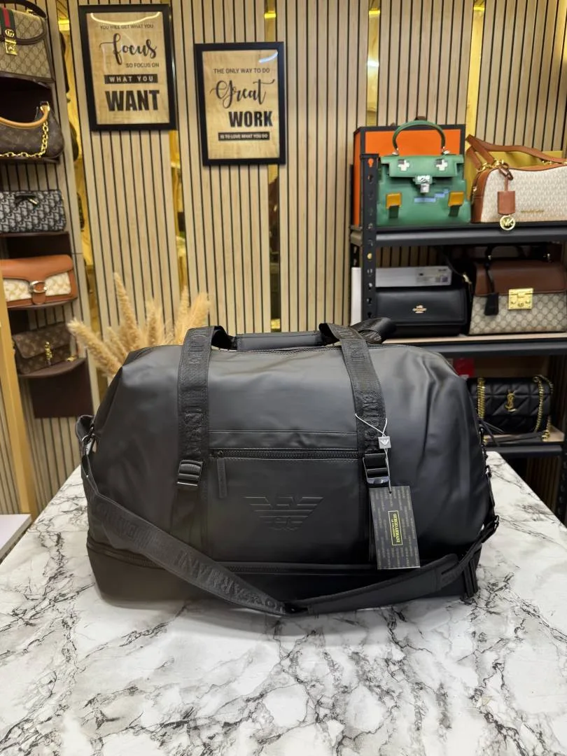 Emphorio Arma_i Signature Black Weekender Duffle Bag (A16007)