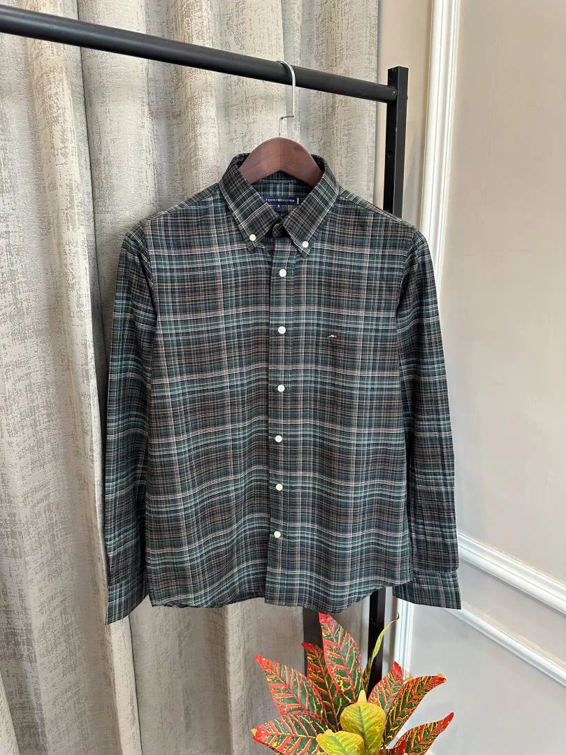 Tommy Hilfigar Premium Imported Checks Oxford Shirt(1177)
