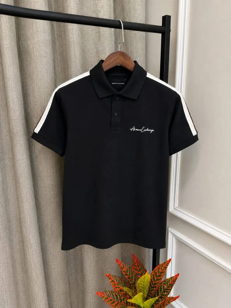 Arma_i Exchange Black Shoulder Patti Premium Polo T-Shirt(1159)