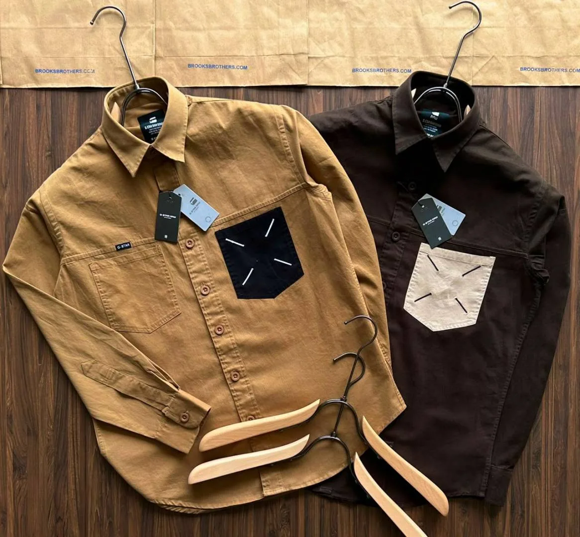 G-staar Raw Beige Double Pocket Premium Store Article Shirt(1151)