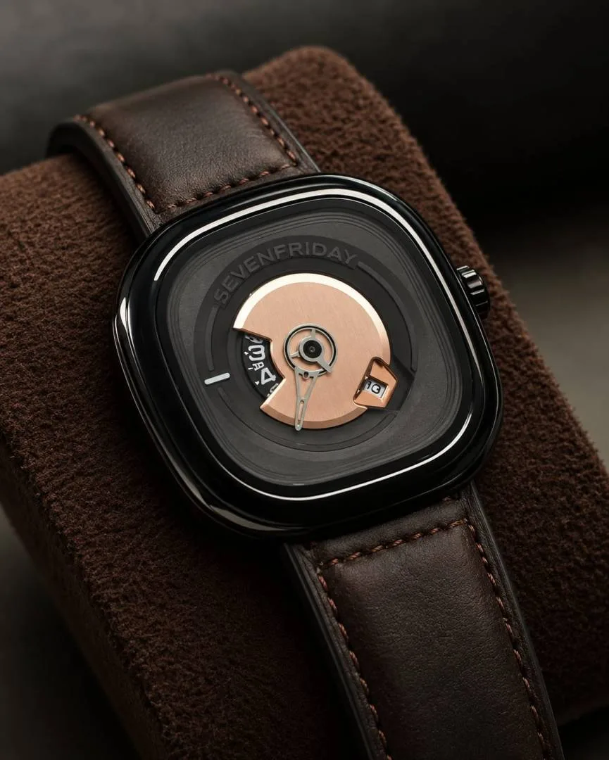 Seven Friday PE201 Dark Brown Black Dial