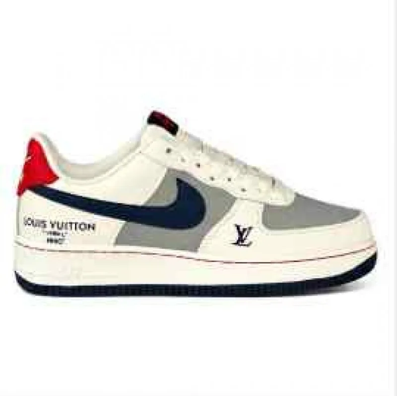 Nikkee Air Force 1 Low x Loiuss Vuittonn White Navy