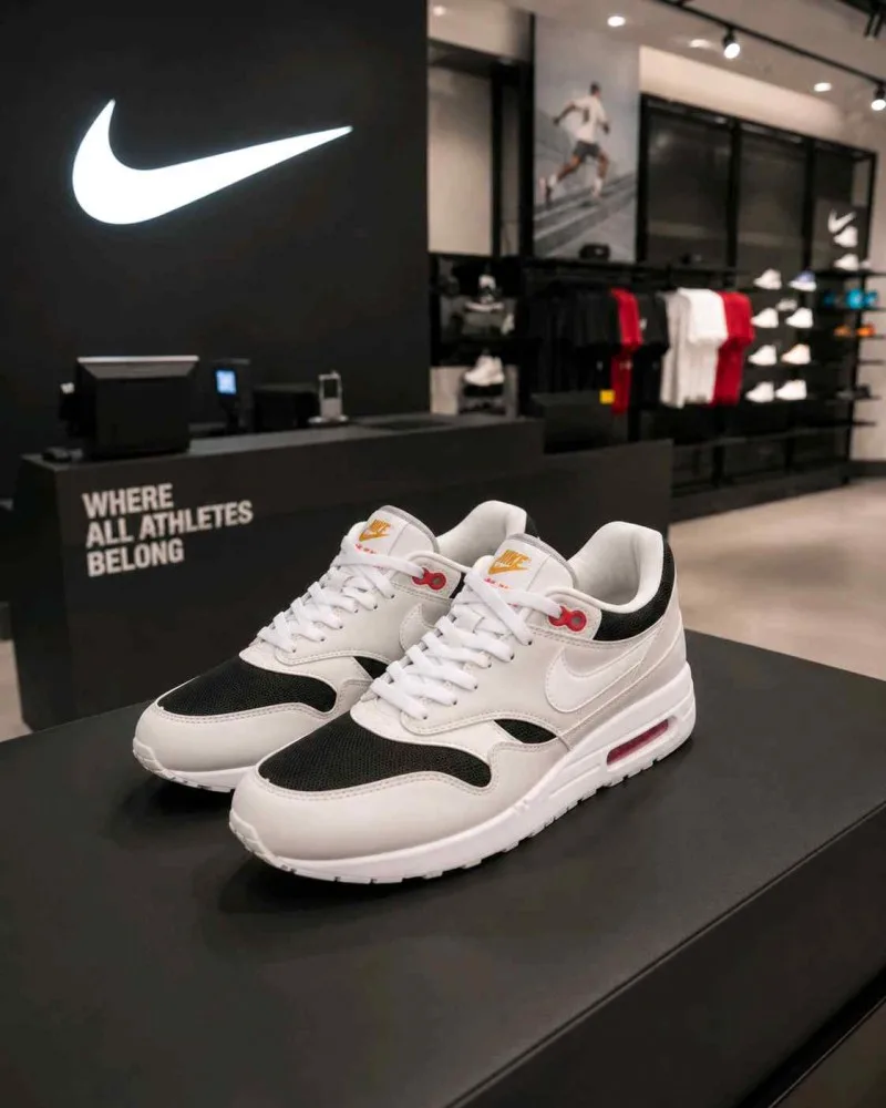 Sale Nikke Airmax 1 Platinum White Black Red 2299