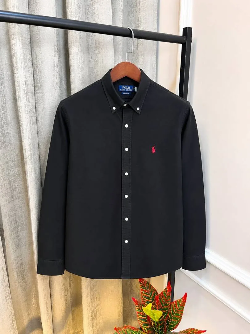 Ralf Lauren Polo Black Premium Heavy Oxford Cotton Shirt(1136)