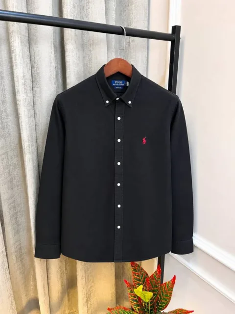 Ralf Lauren Polo Black Premium Heavy Oxford Cotton Shirt(1136)