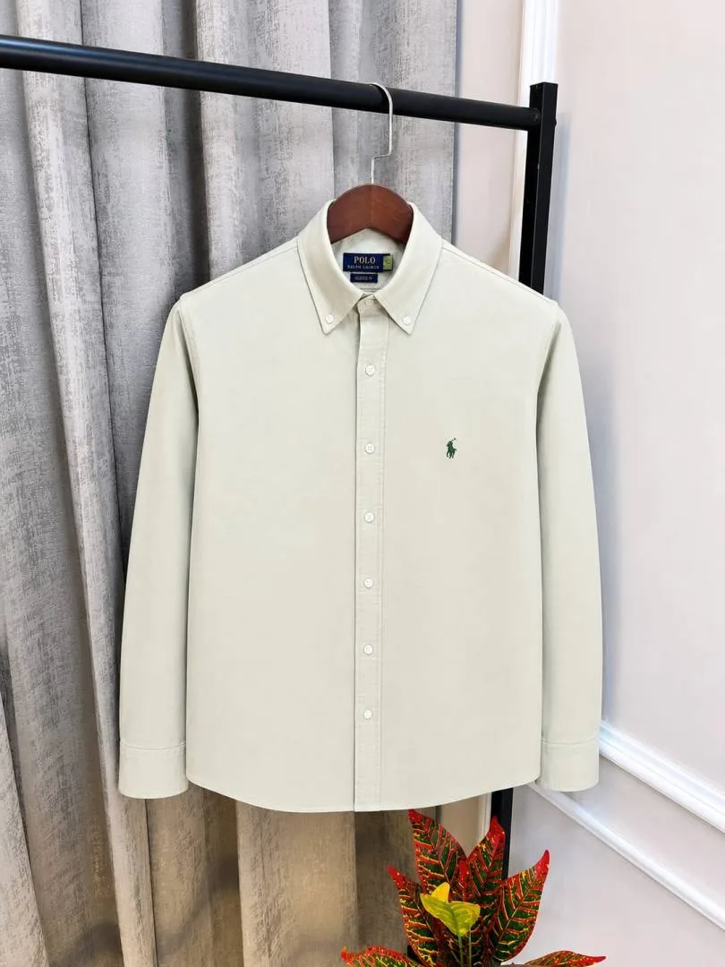 Ralf Lauren Polo Khaki Premium Heavy Oxford Cotton Shirt(1134)