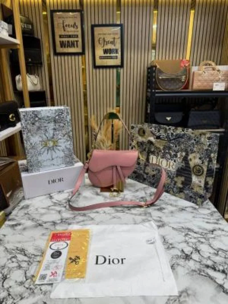 Christian_Diyor Saddle_Crossbody_Premium_Quality_With_Double_Box_And_Dust_Bag_Including_Carry_Bag_(Pink-0447)
