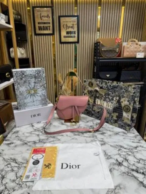 Christian_Diyor Saddle_Crossbody_Premium_Quality_With_Double_Box_And_Dust_Bag_Including_Carry_Bag_(Pink-0447)