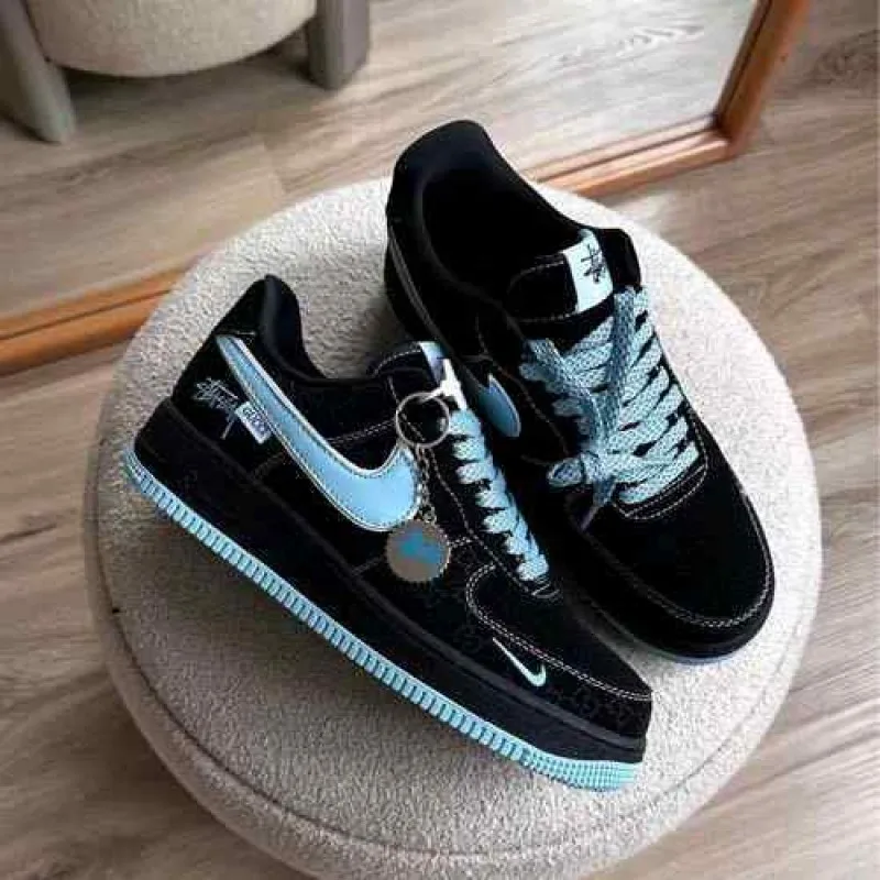 Nikkee. Airforce 1 Low X Stussy X Black Blue