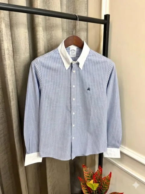 Brooks Brothers Chest Embroidery Logo White Collar Premium Lining Shirt(1120)