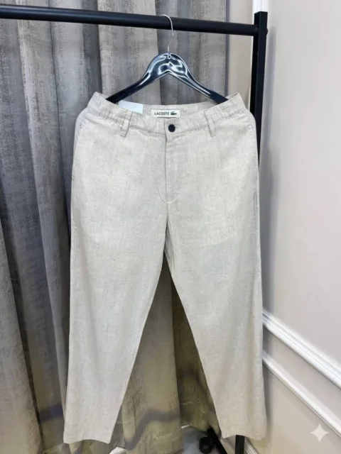 Lacost Beige Light Weight Premium Cotton Linen Pant(1109)