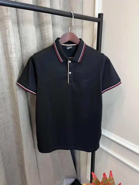 Hugo Bos Black Store Article Premium Collar Neck T-Shirt(1096)