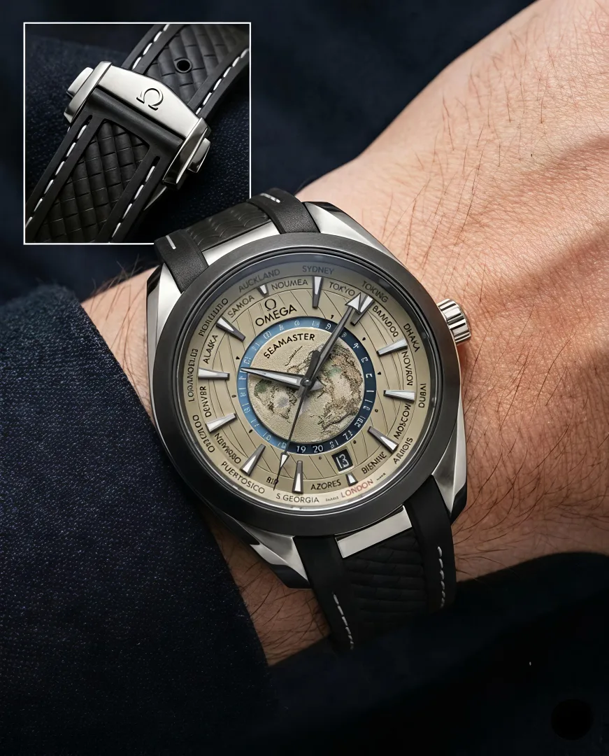 Omegha Seamaster Aqua Terra 150M Quartz World Map