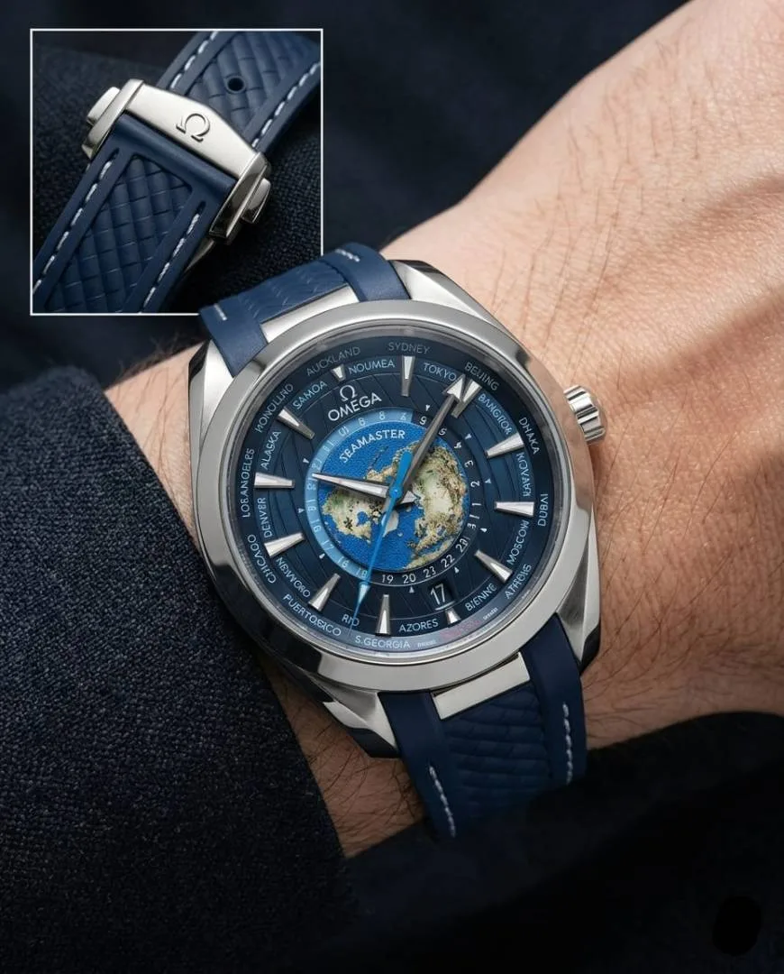 Omegha Seamaster Aqua Terra 150M Quartz World Map
