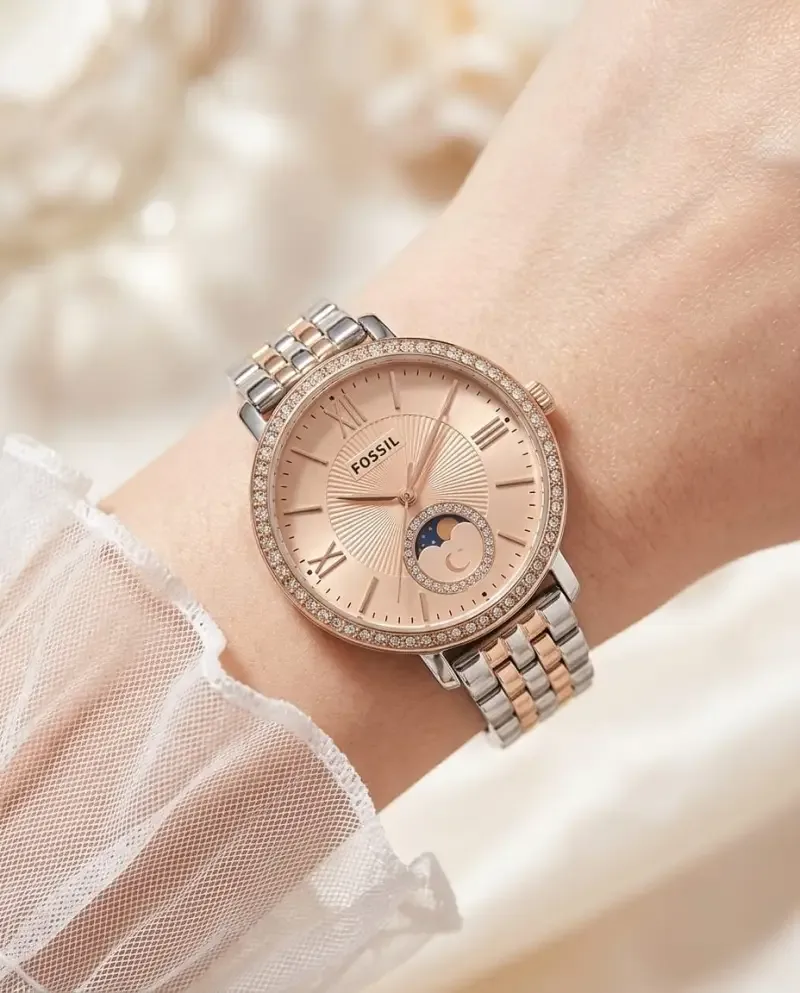 Fossiil Jacqueline Sun Moon Multifunction 2Ton Rose Gold Pink