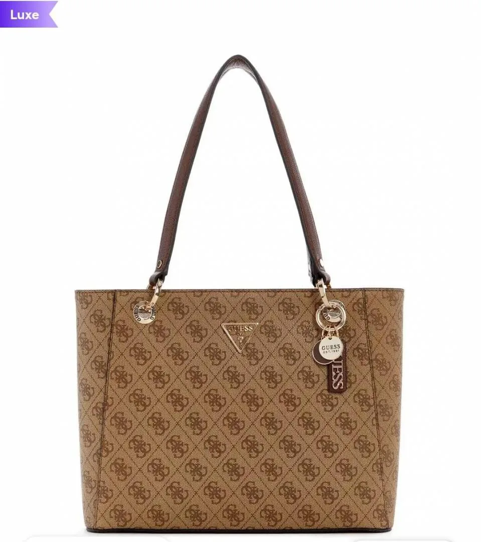 guess Noelle Brand Logo Printed Medium Structured Tote Bag 6915