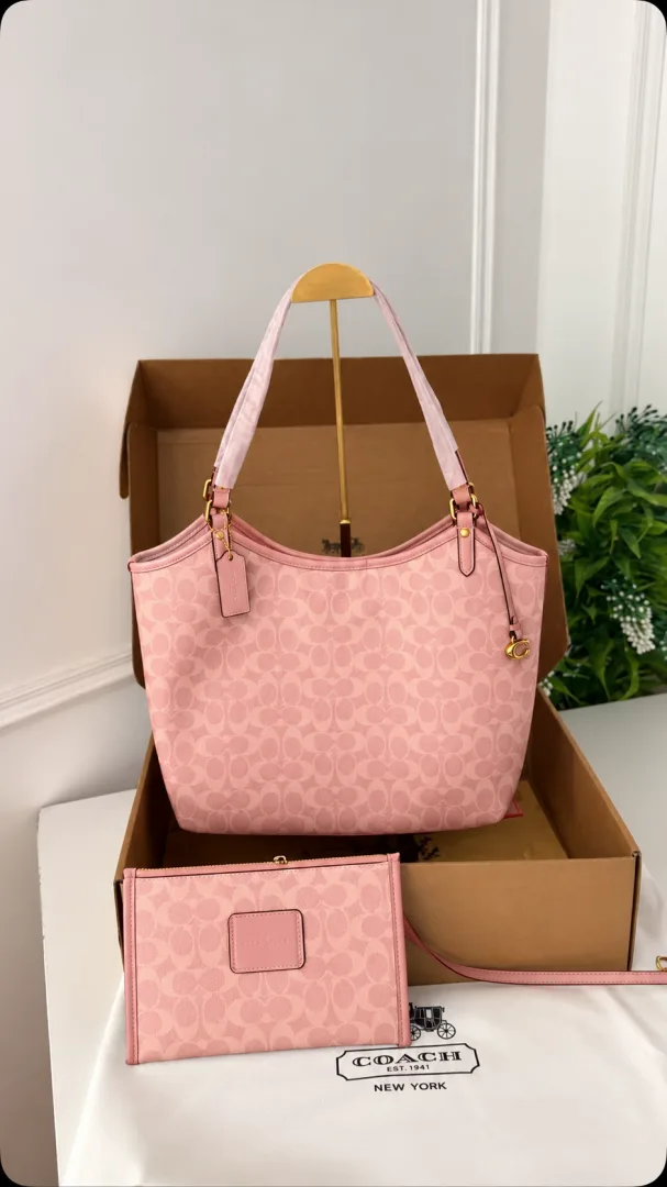 coatch fiana tote bag with khaki box 6911