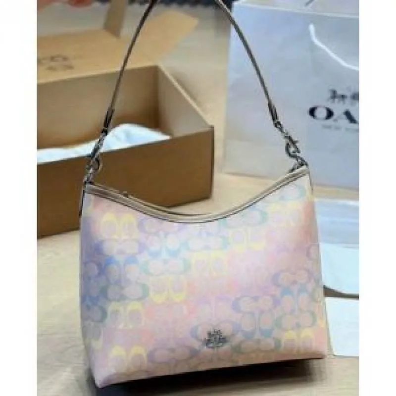 Coatch Laurel Shoulder Bag Rainbow Signature Canvas With OG Box Dust