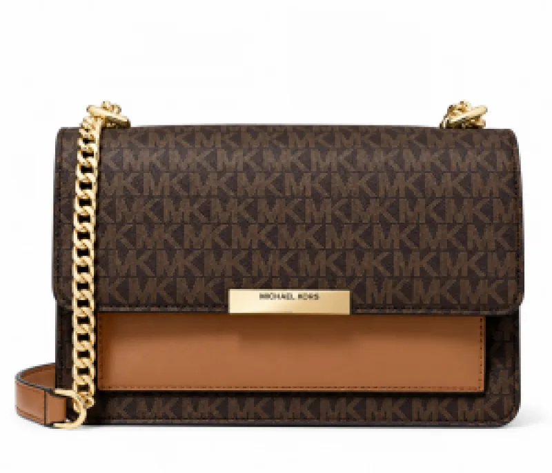 micheal kors Jade logo print ling bag with chain strap and box 6822
