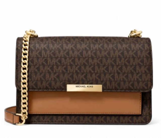 micheal kors Jade logo print ling bag with chain strap and box 6822