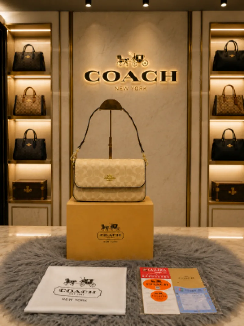 Sale Coatch Klare Crossbody In Blocked Signature Canvas With box 6415