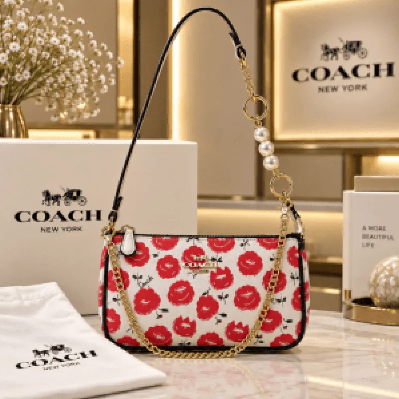 COAC Nolita Classy Flowe Patch Sling Bag With box 5217