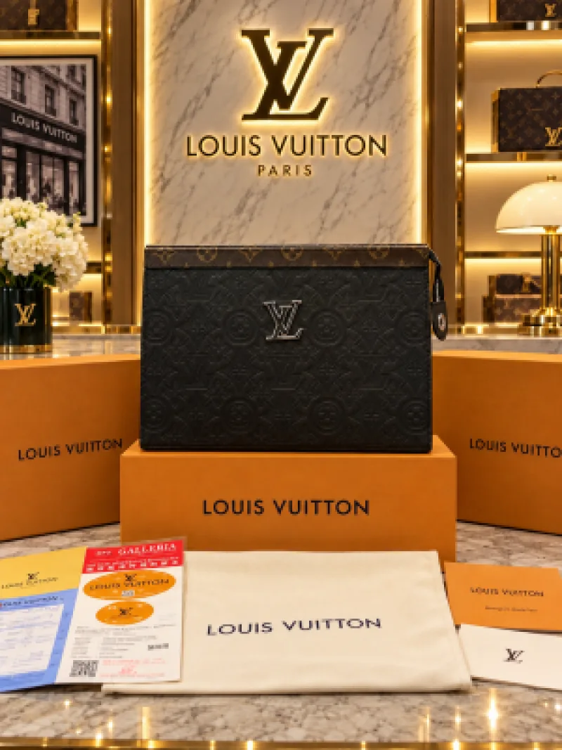 Loius Vutton Premium Monogram Paris Hand Carry Pouch 6764