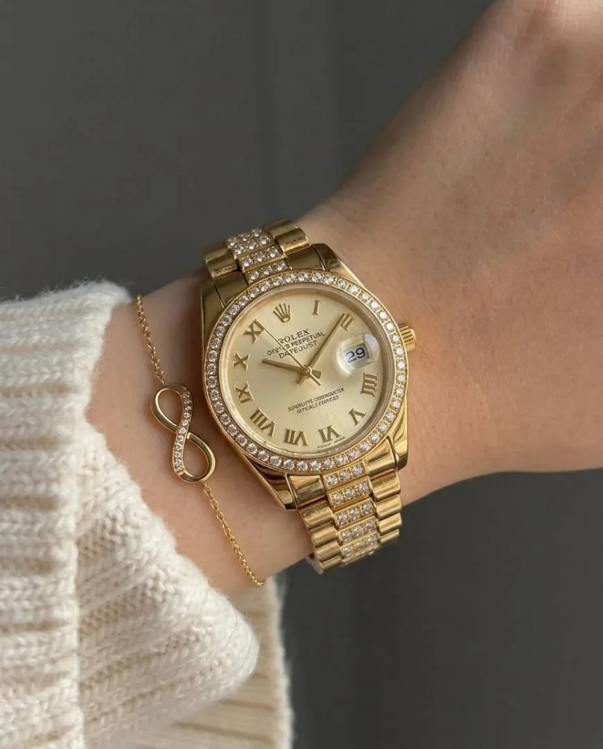 Rollex Date Just Ladies Full Gold