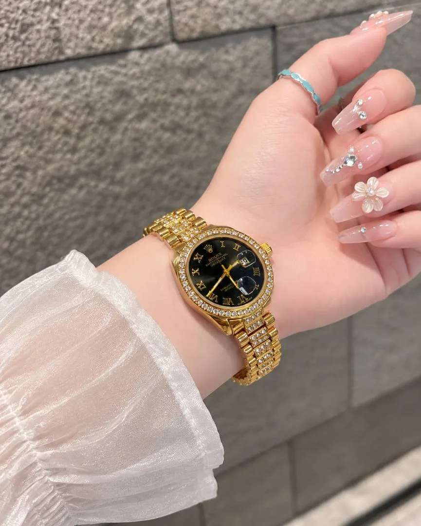 Rollex Date Just Ladies Gold Black