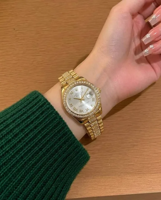 Rollex Date Just Ladies Gold White