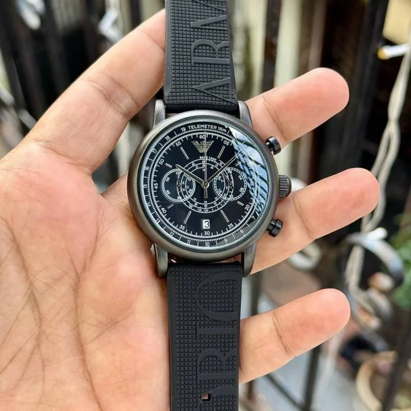 Emphorio Armaa_ni Minimalist Chronograph Telemeter AR11634 black