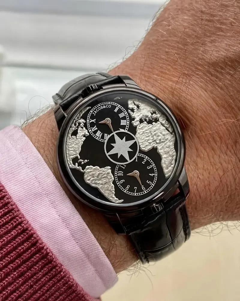 Jacob & Co. The World Is Yours Dual Time Zone Black Silver
