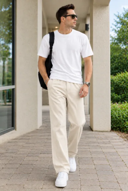High quality lacost linen pants 2647
