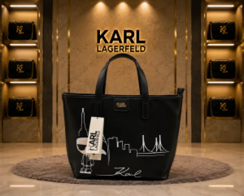 Karl Lagerfeld Embossed Logo Tote Para Mujer Original With Dust Bag 6456