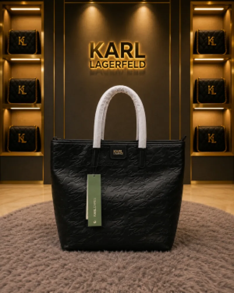 Karl Lagerfeld Embossed Logo Tote Para Mujer Original With Dust Bag 6455