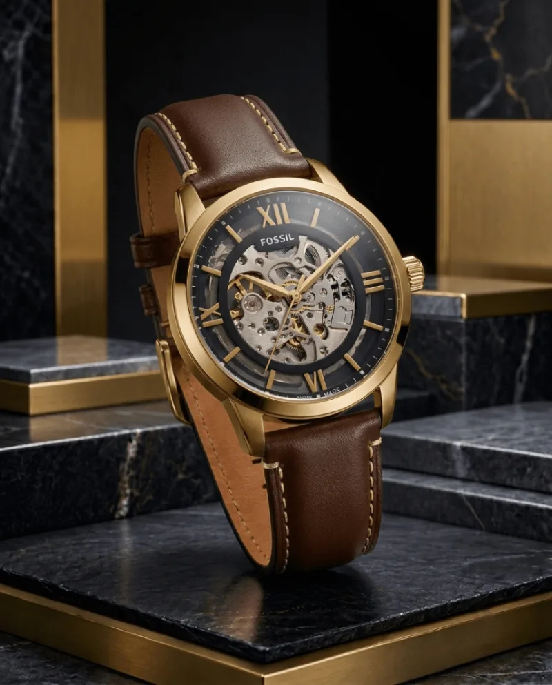 Fosil Townsman brown gold black Automatic