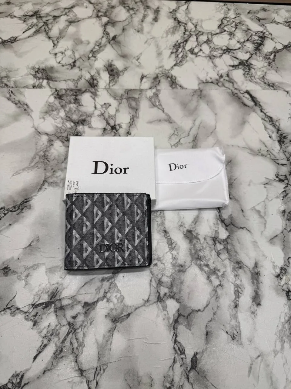Christian Diyor Signature CD Pattern Premium Wallet With Box And Dust Bag Including Card (Charcoal Grey)(60223)
