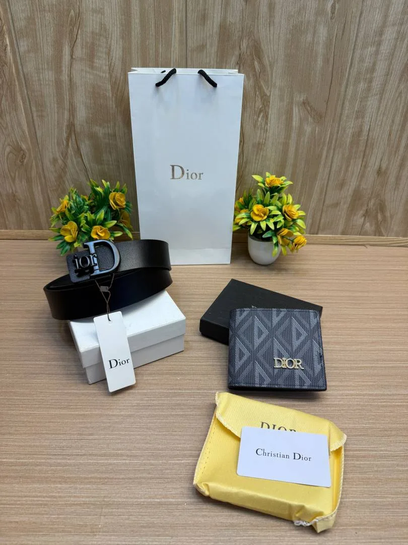 CHRISTIAN DIO Belt & Wallet (SALE) Combo With Brand Box & Carry Bag 1 & 2