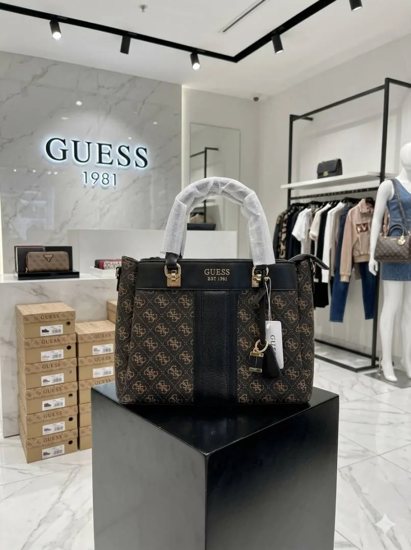 Guess Cristiana 3-Compartment Satchel Bag premium quality with original box packing
