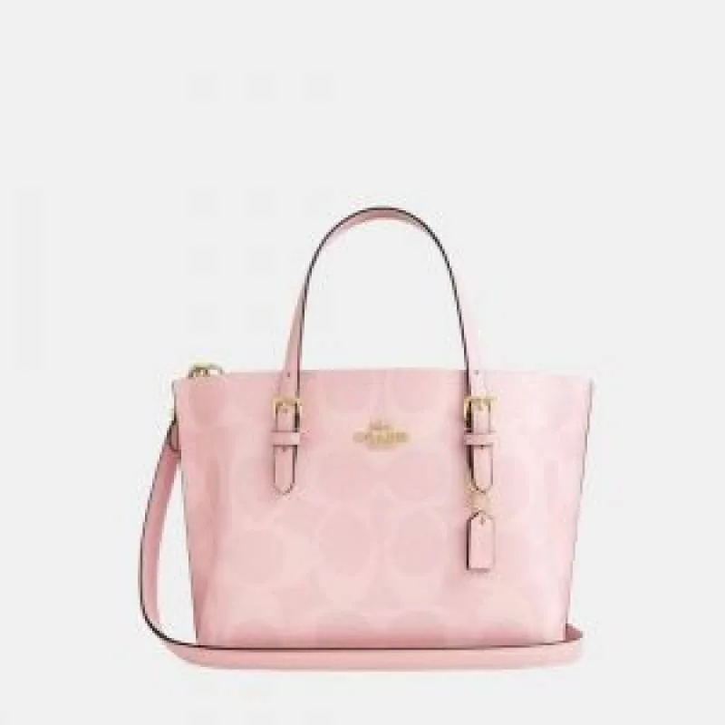 Coatch Mollie Tote Bag 25 In Signature Canvas (Powder Pink) with box 5179