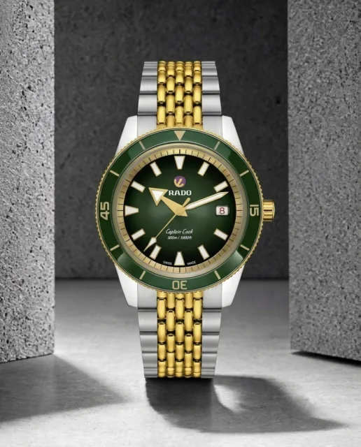 Raddo Captain Cook Automatic watch 2 ton gold green