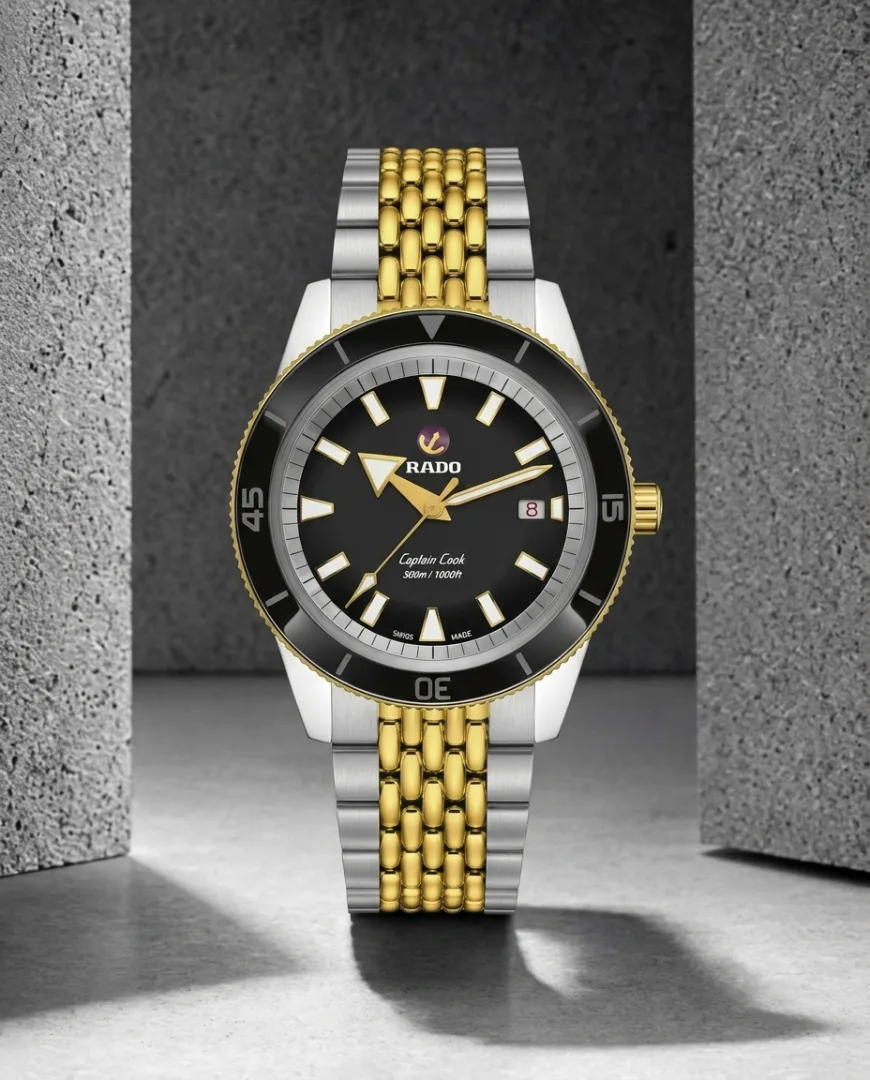 Raddo Captain Cook Automatic watch 2 ton gold black