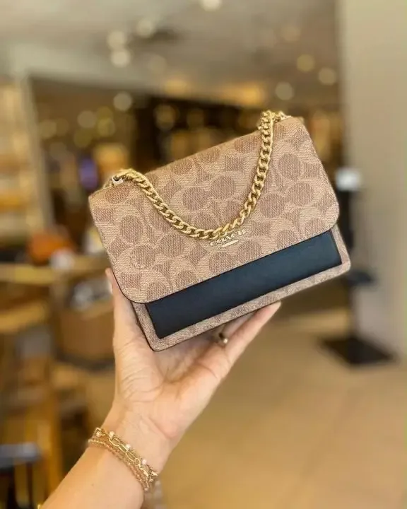 Coatch_ Mini Klare Crossbody Bag in Signature Canvas Bag with box premium quality