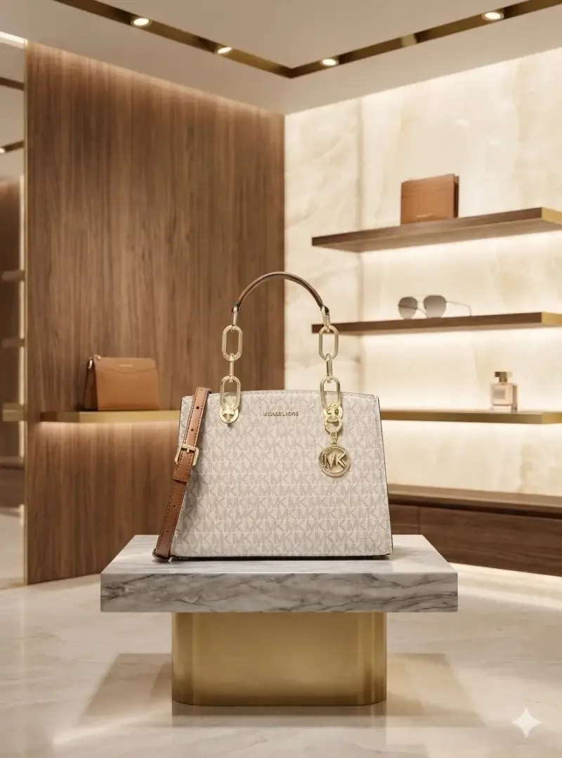 Micheal Kors_ Cynthia Small Signature Logo Satchel Bag with box premium quality