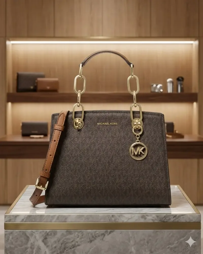 Micheal Kors_ Cynthia Small Signature Logo Satchel Bag with box premium quality