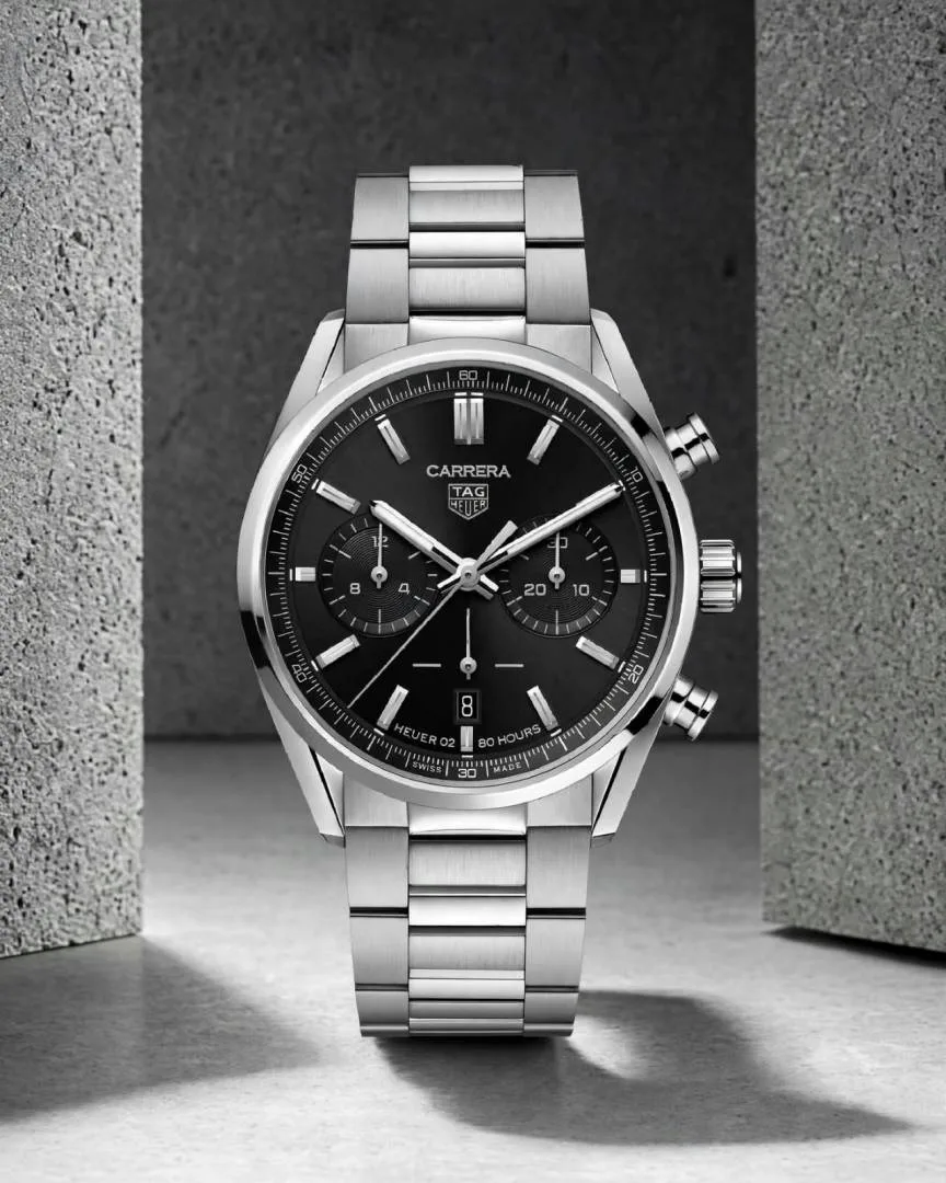 TAG Heuuer Carrera Chronograph silver Black