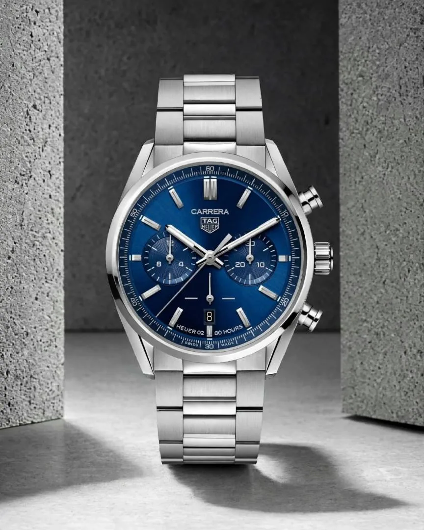 TAG Heuuer Carrera Chronograph silver blue