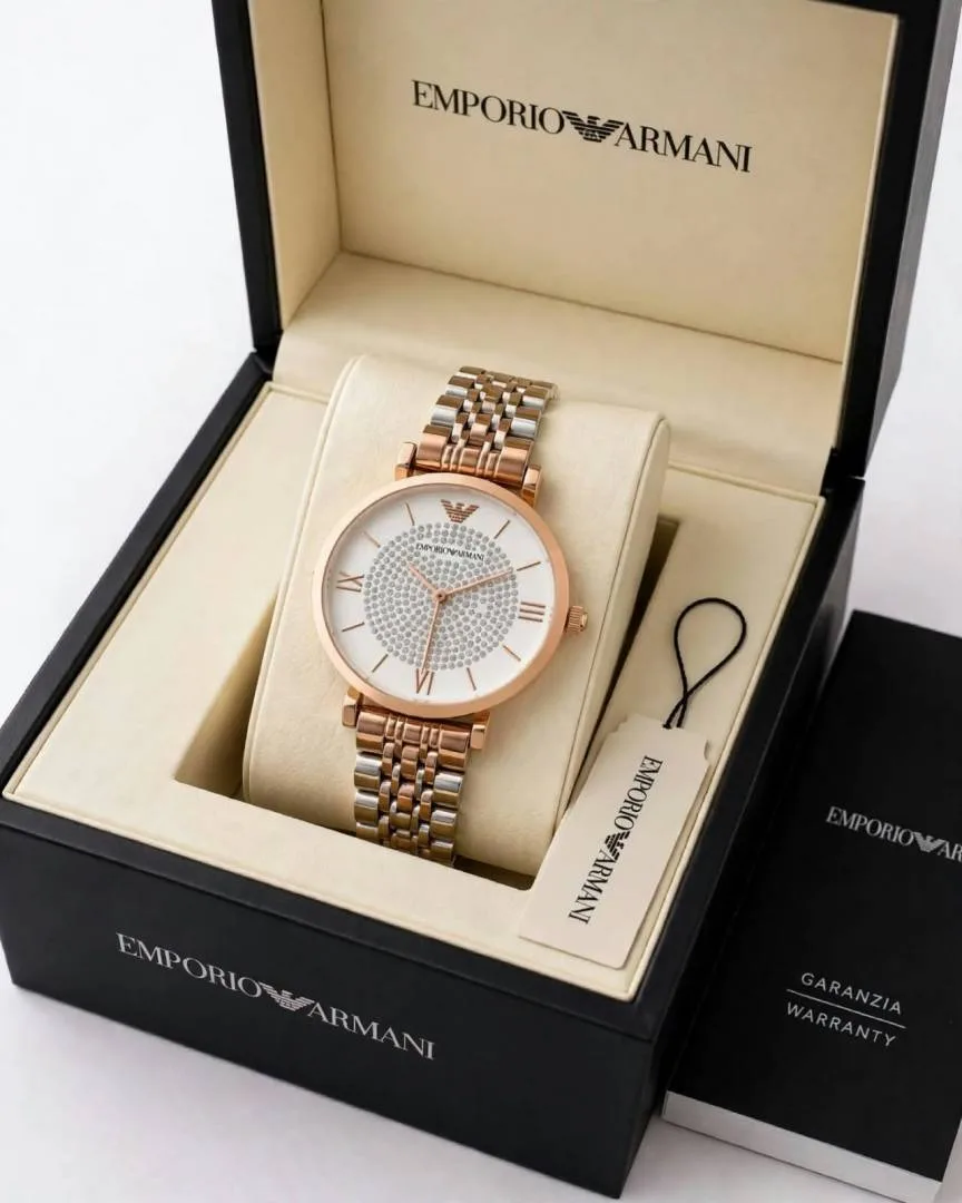 Emphorio Armaann_i Classic 2 ton Copper white dimond Ring