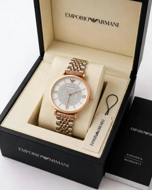 Emphorio Armaann_i Classic 2 ton Copper white dimond Ring