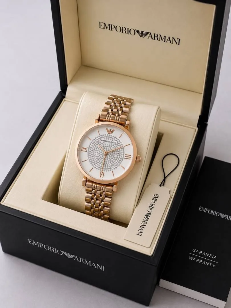 Emphorio Armaann_i Classic Copper white dimond Ring